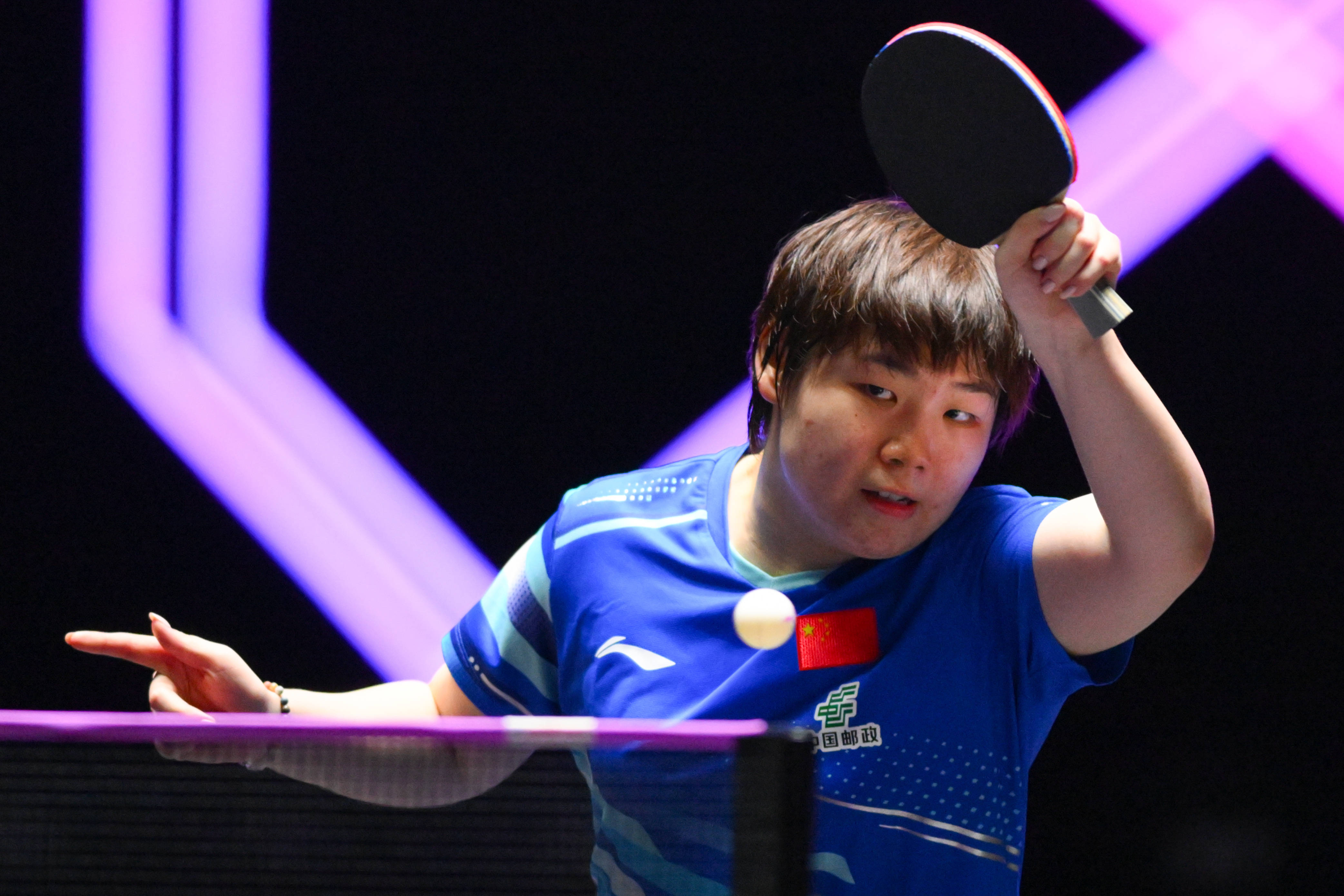 (体育)乒乓球——WTT澳门冠军赛:蒯曼晋级女单16强