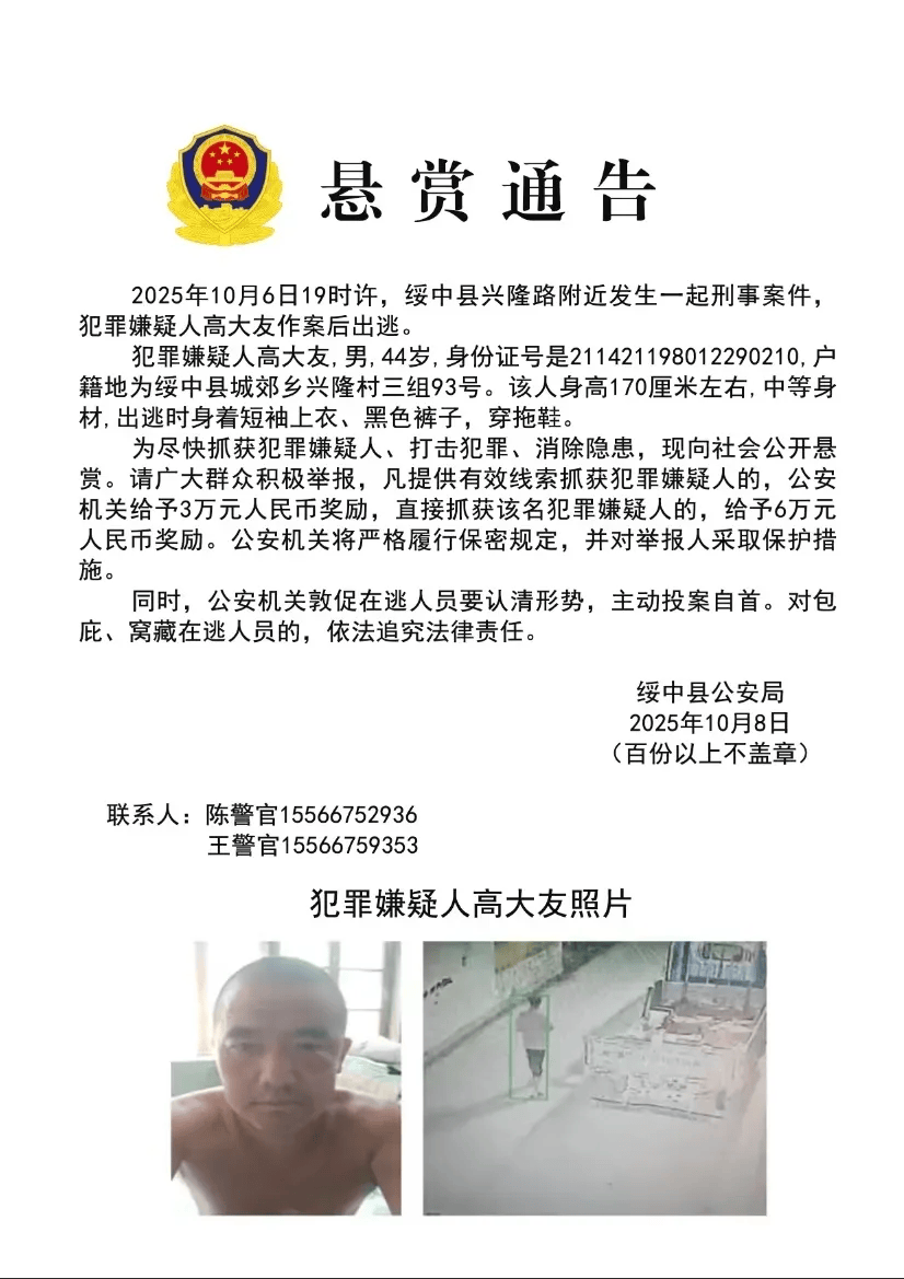 高大友酒后伤人致死,已被抓获归案,辽宁警方通报